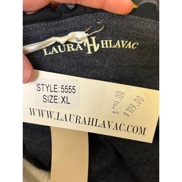 NWT Laura H Hlavac Gray Open Front Ruffled Edge Long Cardigan XL - Picture 7 of 7